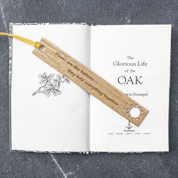 Personalised Gift Oak Bookmark Sun, Stars And The Moon, 3 of 8