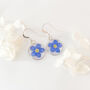 Sterling Silver Forget Me Not Dangle Earrings, thumbnail 1 of 4