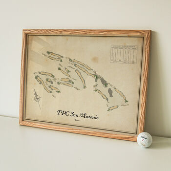 Personalised Vintage Golf Map Art For Any Golf Course, 2 of 5