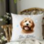 Personalised Golden Doodle Hearts Cushion Cover Gift, thumbnail 2 of 2