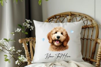 Personalised Golden Doodle Hearts Cushion Cover Gift, 2 of 2