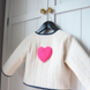 Baby And Child's Quilted Coat With Heart Motif, thumbnail 4 of 12