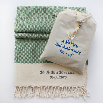 Personalised Cotton Handwoven Sofa Throw, Gift For Family, 10 of 12