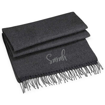 Classic Woven Scarf With Personalised Embroidered Name, 9 of 12