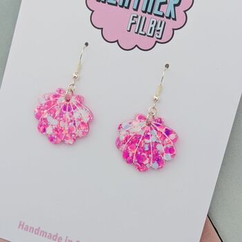 Sparkly Mini Shell Resin Earrings, 3 of 12