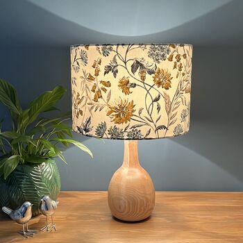 Whinfell Mineral And Bronze Floral Drum Lampshades, 3 of 9