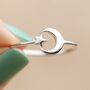 Sterling Silver Adjustable Moon And Star Open Ring, thumbnail 1 of 8