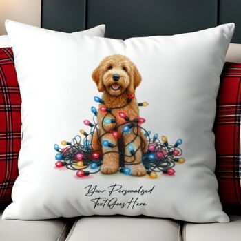 Personalised Labradoodle In Christmas Lights, 2 of 8