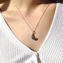 Dainty Gemstone Crescent Moon Necklace, thumbnail 4 of 8