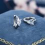 Sterling Silver Heart Cz Huggie Hoop, thumbnail 1 of 12