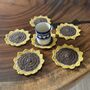Six Crochet Coasters, Blue White, Citrus, Sunflower, thumbnail 7 of 12