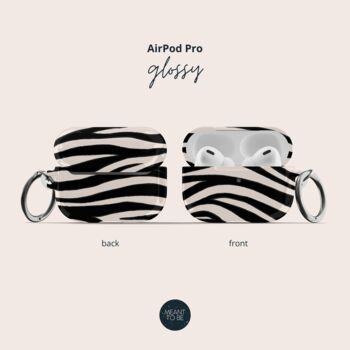 Zebra Print Air Pods Case With Keychain, 4 of 5