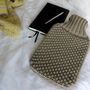 Cashmere Hand Knit Hot Water Bottle In Chocolate Brown, thumbnail 1 of 4