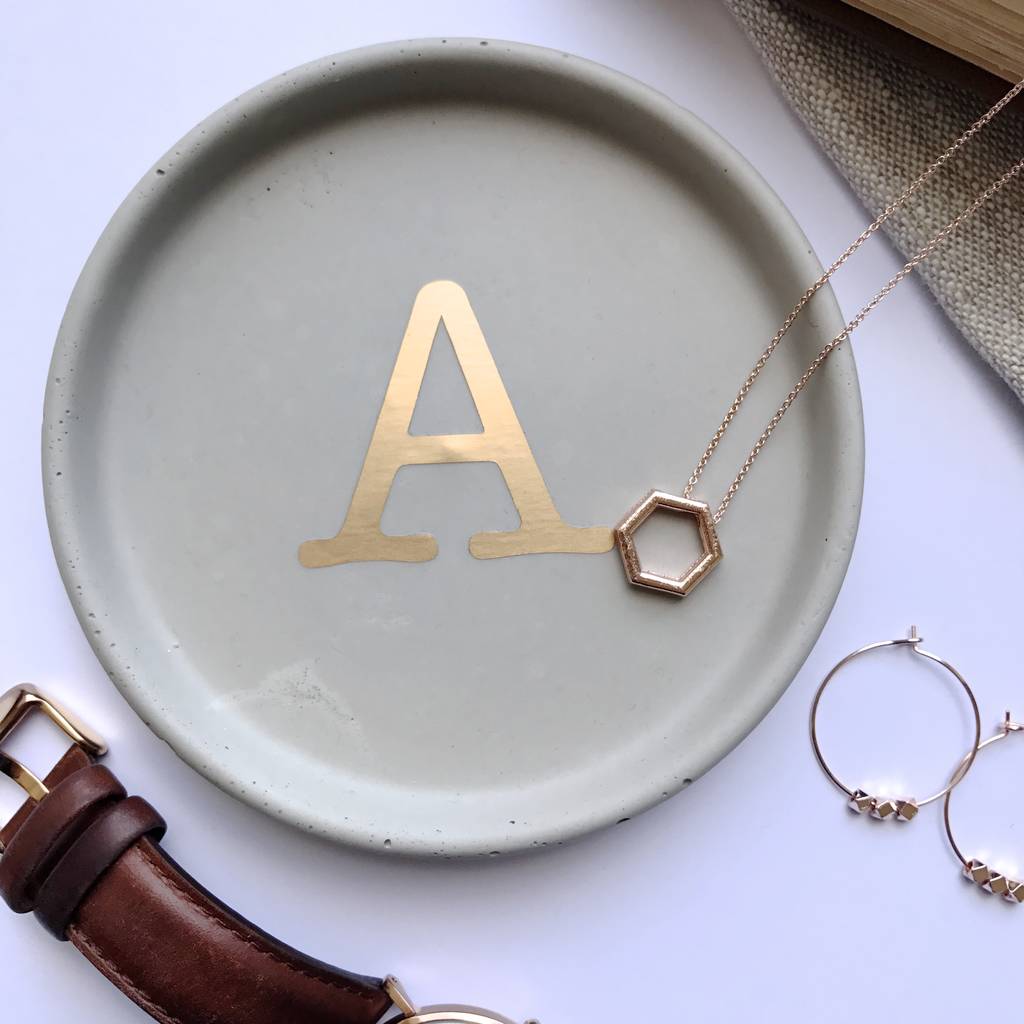 Personalised Concrete Jewellery Trinket Dish By The Abstract Bee