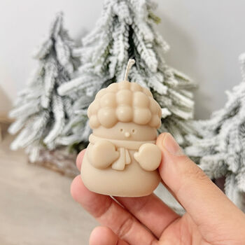 Pair Of Christmas Snowman Candles And Christmas Decorations, 5 of 10