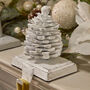 White Pinecone Christmas Stocking Holder, thumbnail 3 of 6