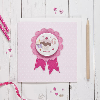 Personalised Girl's Age Badge Card, 2 of 3