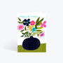 Florals Vase Birthday Card, thumbnail 3 of 4