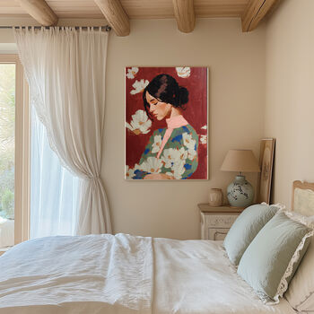 Female Flowers Portrait Art Print, 4 of 4