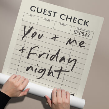 Personalised Guest Check Print | Custom Quote Kitchen Poster, 7 of 8