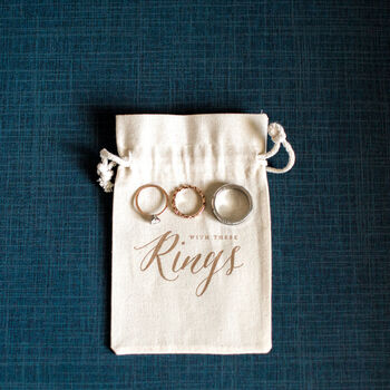 Calligraphy Wedding Ring Bag, 7 of 7