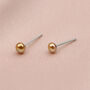 Sterling Silver Gold Champagne Freshwater Pearl Micro Stud Earrings, thumbnail 2 of 4