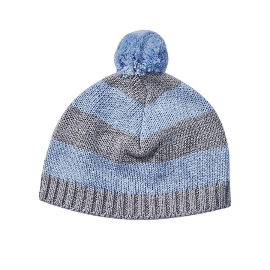 baby boys blue bobble hat by toffee moon | notonthehighstreet.com