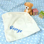 Personalised Ivory Baby Comforter With Teddy, thumbnail 1 of 5