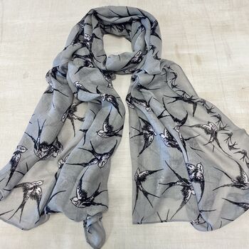 Swallow Print Scarf, 4 of 7