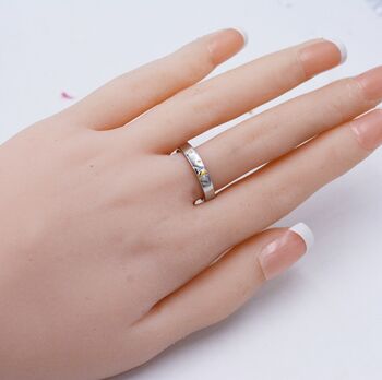 Sterling Silver Moon And Star Ring With Gold Plating, 7 of 10