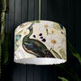 Parchment Mythical Plumes Peacock Velvet Lampshade, thumbnail 1 of 8