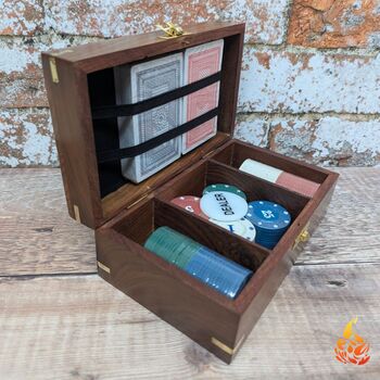 Wooden Mini Game Night Poker Set, 4 of 7