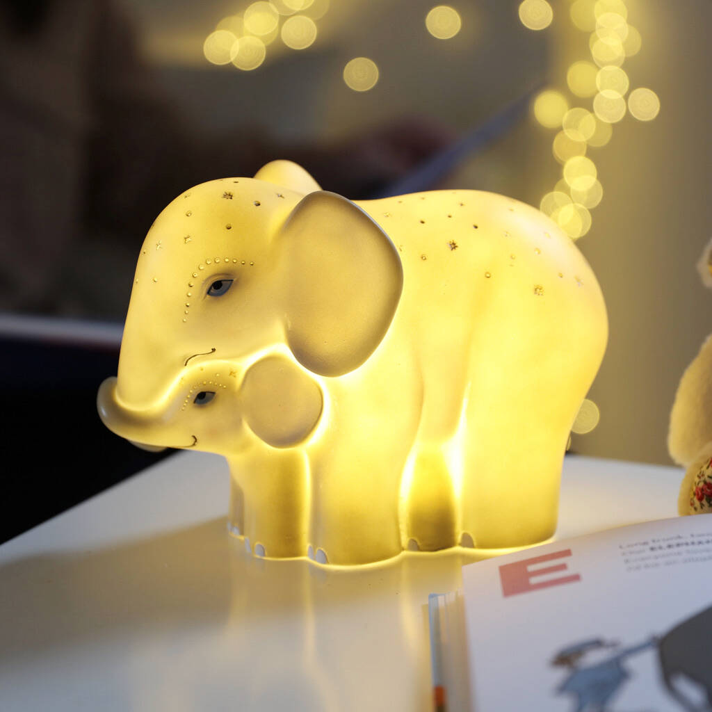 Mother And Baby Elephant Lamp By Lisa Angel