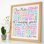 Personalised 60th Birthday Square Word Art, thumbnail 4 of 11