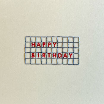 'Happy Birthday' Hand Embroidered Card, 2 of 6