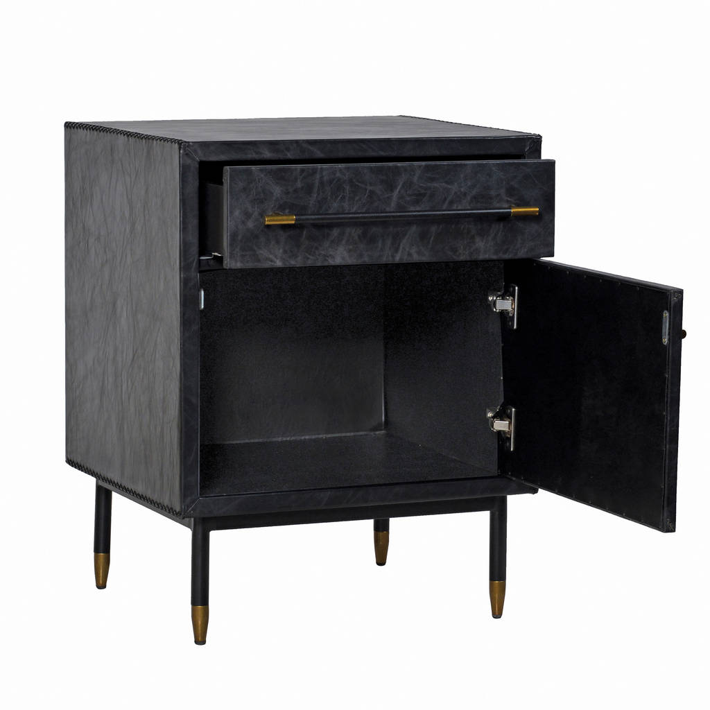 Leather Side Cabinet In Black By Out There Interiors ...