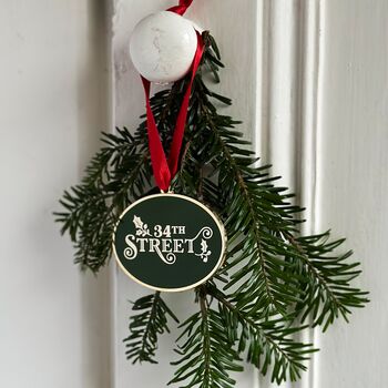 34th Street Enamel Christmas Tree Decoration, 2 of 8