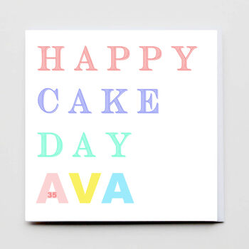 Happy Cake Day Personalised Greeting Card, 2 of 4