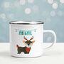 Personalised Enamel Animal Christmas Mug, thumbnail 2 of 3