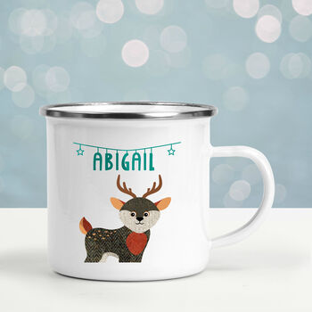 Personalised Enamel Animal Christmas Mug, 2 of 3