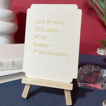 Personalised Wooden 5th Anniversary Keepsake Plaque, 10 of 12
