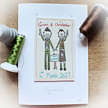 Wedding Card, Personalised, Embroidered, 7 of 12