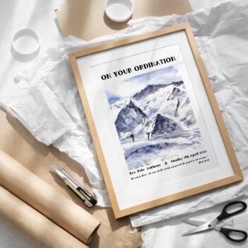 Personalised Ordination Mountains Print Ordination Gift, 2 of 9