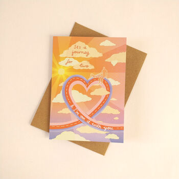 A Journey For Two Illustrated Valentines Greetings Card, 2 of 6