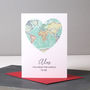 You Are My World Map Heart Valentine's Card, thumbnail 6 of 6