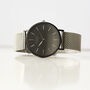 Men's Minimalist Watch With Silver Mesh Strap, thumbnail 3 of 5