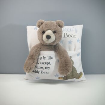 Personalised Child's Cushion With Teddy Bear, 3 of 7