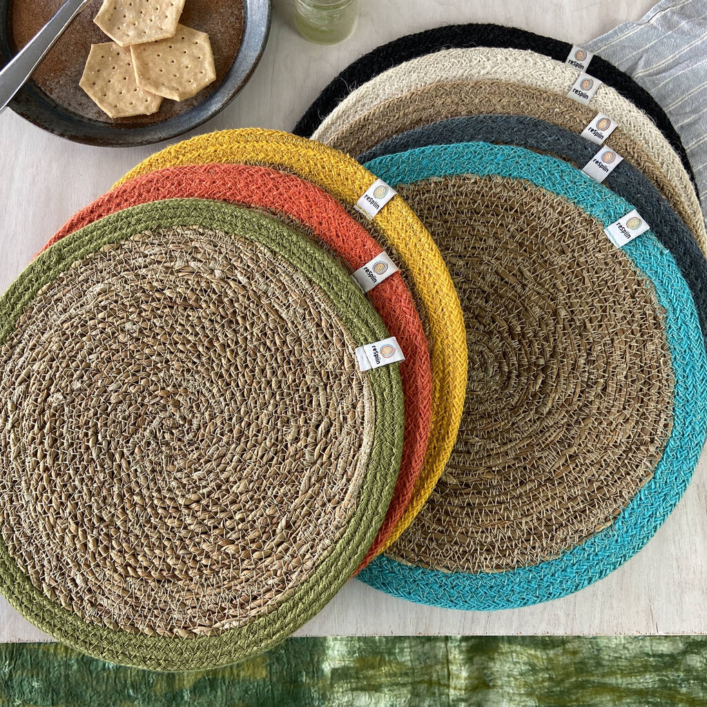 Respiin Natural Seagrass/Jute Tablemat, 1 of 10