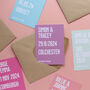 Colourful Modern Save The Date Cards, thumbnail 2 of 10