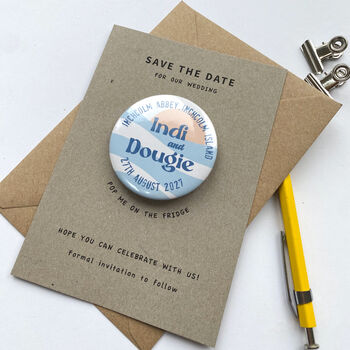 Save The Date Beach Waves And Sun Wedding Magnet, 6 of 7